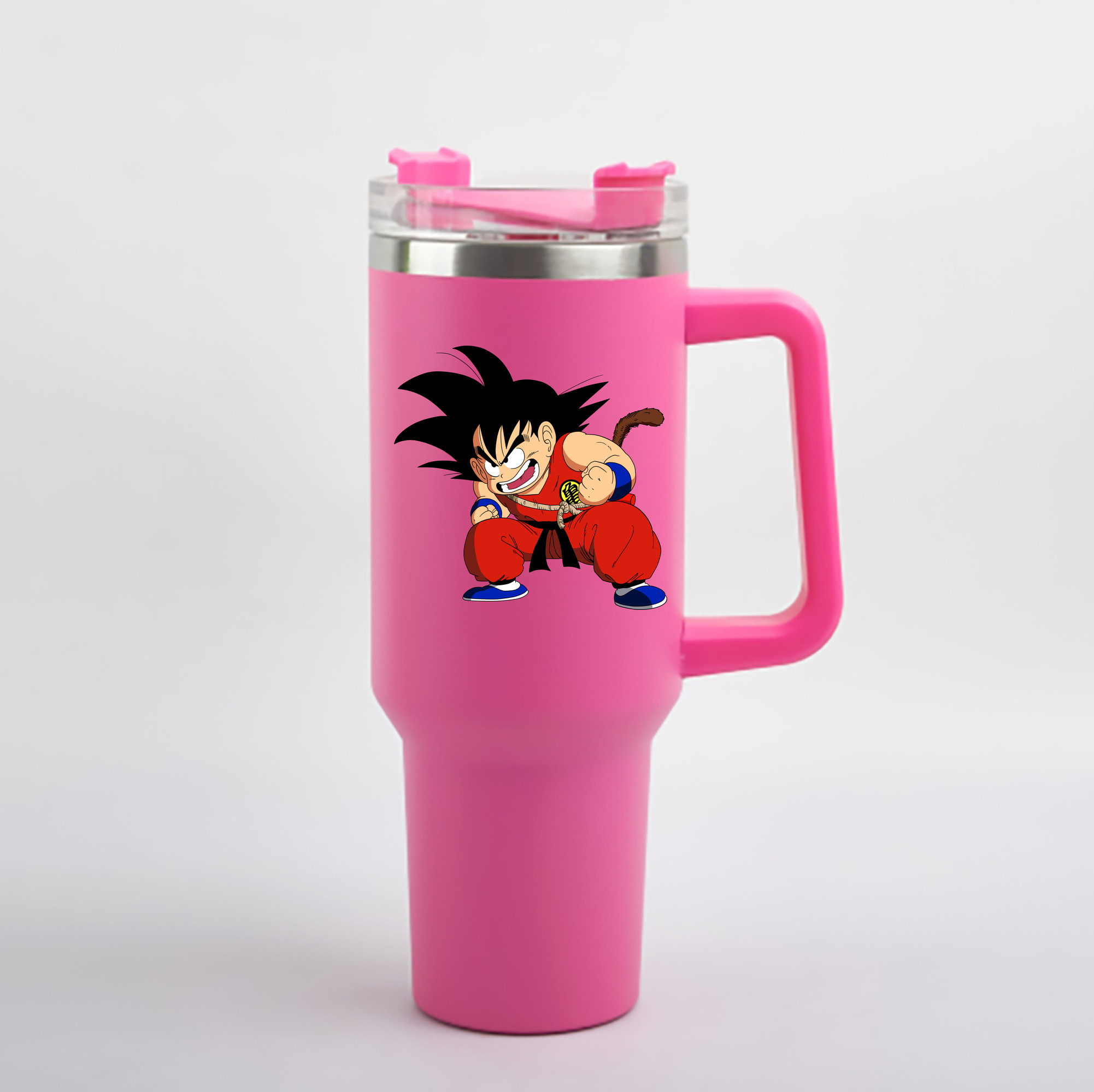 （画像用） ドラゴンボール 孫悟空（そん ごくう）Son Goku カカロット DRAGON BALL Kakarotto 1200mL車用タンブラー - クリスタルステッカー（プラスチックストロー付き）